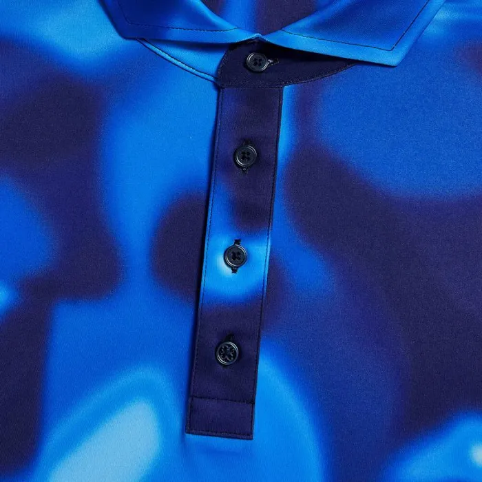 GFORE BOKEH CAMO TECH JERSEY POLO Blue Multi Men Polos GFORE BOKEH CAMO TECH JERSEY POLO Blue Multi Men Polos