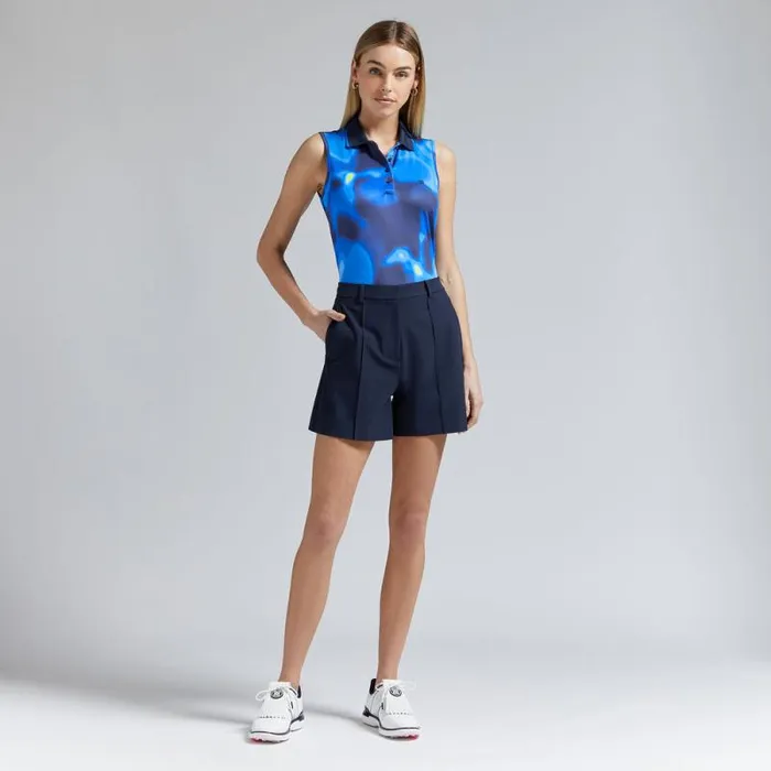 GFORE BOKEH CAMO TECH JERSEY SLEEVELESS POLO Blue Multi Women Polos and Shirts GFORE BOKEH CAMO TECH JERSEY SLEEVELESS POLO Blue Multi Women Polos and Shirts