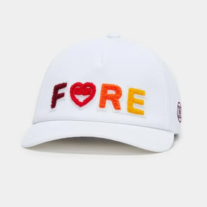 GFORE CHENILLE FORE GRADIENT STRETCH TWILL SNAPBACK HAT Whiterhubarb Women Hats