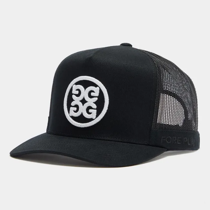 GFORE CIRCLE G039S COTTON TWILL TALL TRUCKER HAT Onyx Men Hats