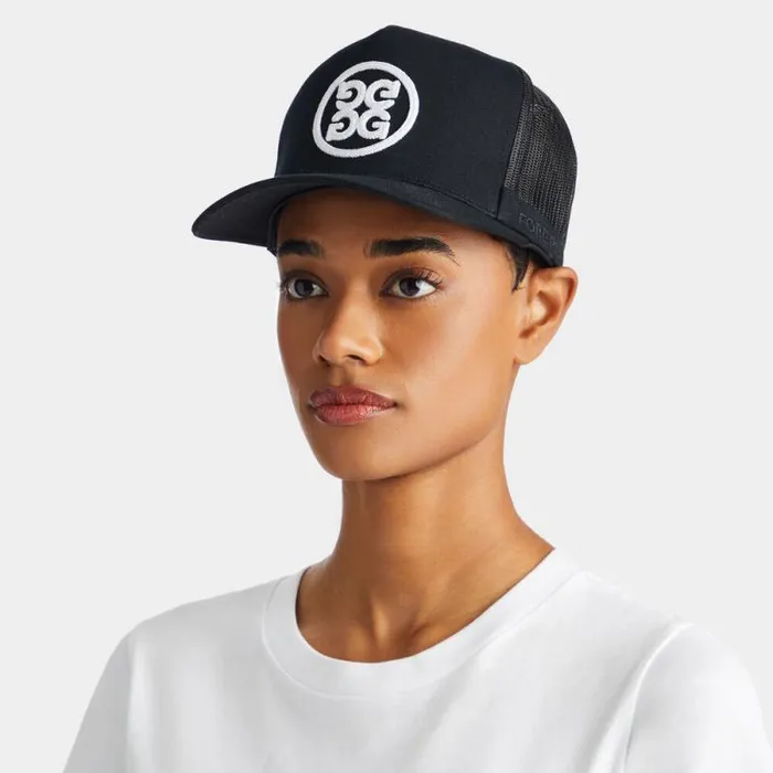 GFORE CIRCLE G039S COTTON TWILL TALL TRUCKER HAT Onyx Men Hats GFORE CIRCLE G039S COTTON TWILL TALL TRUCKER HAT Onyx Men Hats