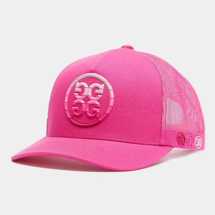 GFORE CIRCLE G039S OMBR COTTON TWILL TRUCKER HAT Day Glow Pink MenWomen Hats