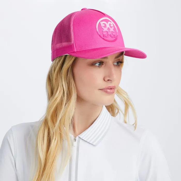GFORE CIRCLE G039S OMBR COTTON TWILL TRUCKER HAT Day Glow Pink MenWomen Hats GFORE CIRCLE G039S OMBR COTTON TWILL TRUCKER HAT Day Glow Pink MenWomen Hats