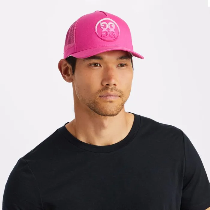 GFORE CIRCLE G039S OMBR COTTON TWILL TRUCKER HAT Day Glow Pink MenWomen Hats GFORE CIRCLE G039S OMBR COTTON TWILL TRUCKER HAT Day Glow Pink MenWomen Hats