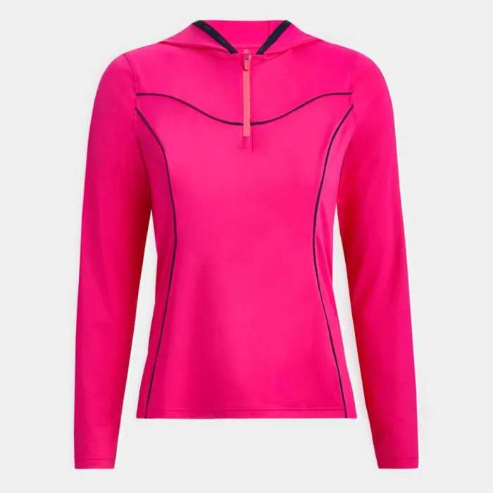 GFORE CONTOURING INTERLOCK HOODED MID LAYER Neon Rose Women Hoodies and Tees