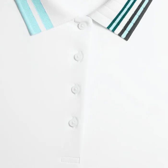 GFORE CONTRAST RIB COLLAR SILKY TECH NYLON POLO Snow Women Polos and Shirts GFORE CONTRAST RIB COLLAR SILKY TECH NYLON POLO Snow Women Polos and Shirts