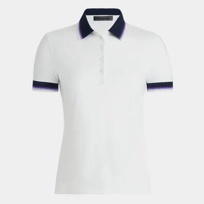 GFORE CONTRAST SILKY TECH NYLON POLO Snow Women Polos and Shirts