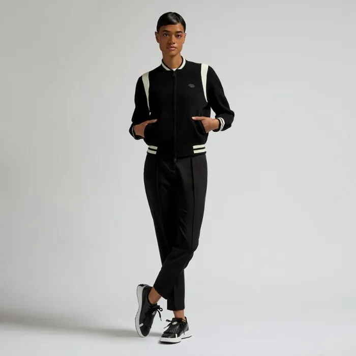 GFORE CONTRAST STRIPE KNIT BOMBER JACKET Onyx Women Outerwear