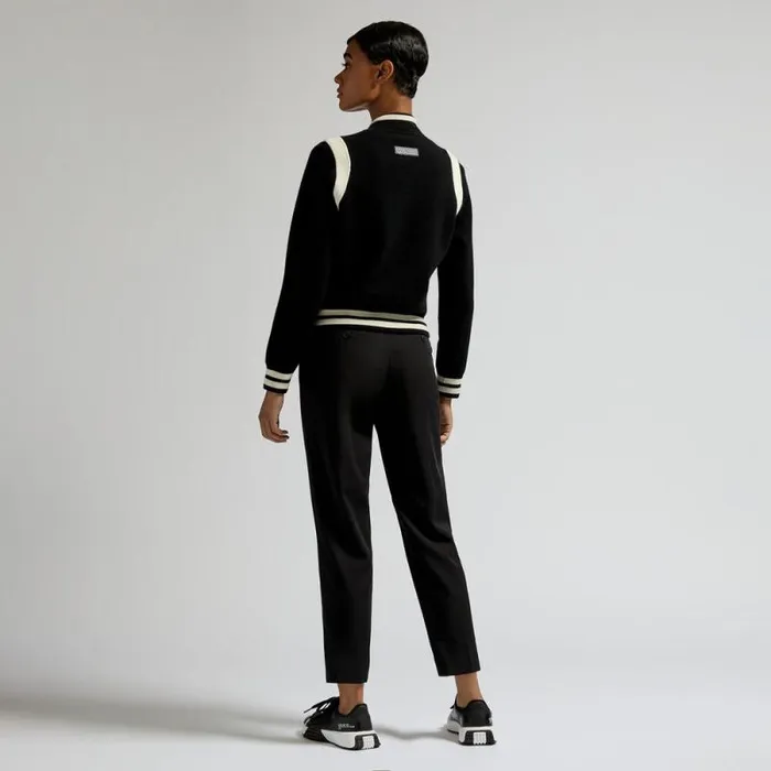 GFORE CONTRAST STRIPE KNIT BOMBER JACKET Onyx Women Outerwear