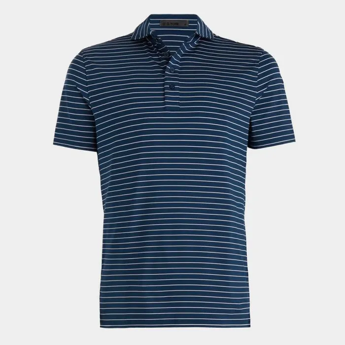 GFORE FEEDER STRIPE TECH JERSEY MODERN SPREAD COLLAR POLO Storm Men Polos