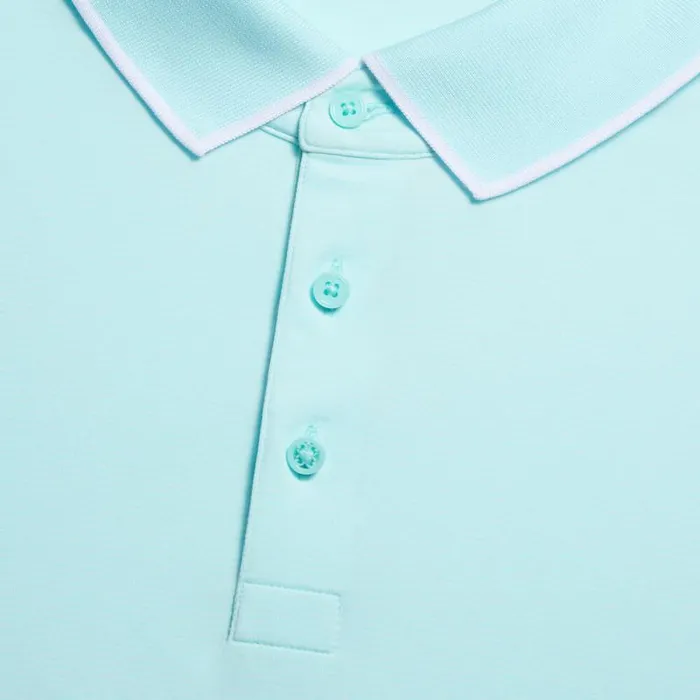GFORE FEEDER STRIPE TECH JERSEY POLO Powder Men Polos GFORE FEEDER STRIPE TECH JERSEY POLO Powder Men Polos