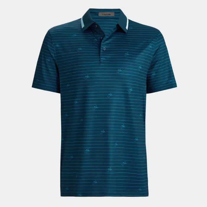 GFORE GFORE SCRIPT STRIPE TECH JERSEY POLO Deep Sea Men Polos