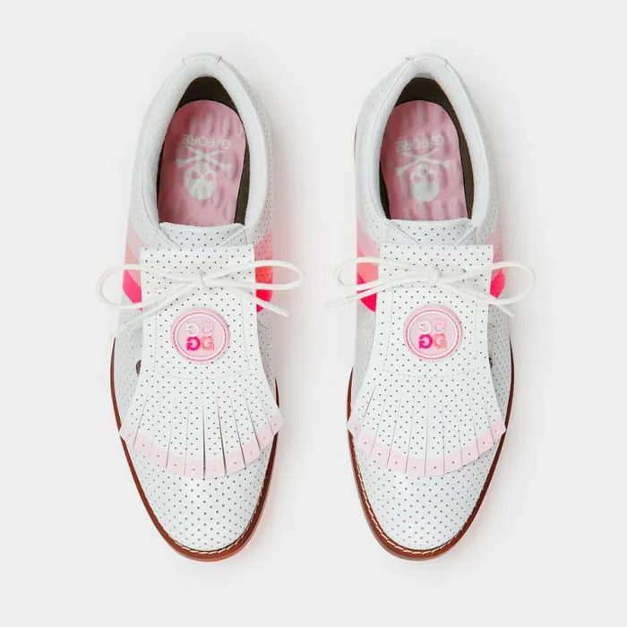 GFORE GALLIVANTER LEATHER LUXE SOLE KILTIE GOLF SHOE Snow Knockout Pink Women Golf Shoes GFORE GALLIVANTER LEATHER LUXE SOLE KILTIE GOLF SHOE Snow Knockout Pink Women Golf Shoes