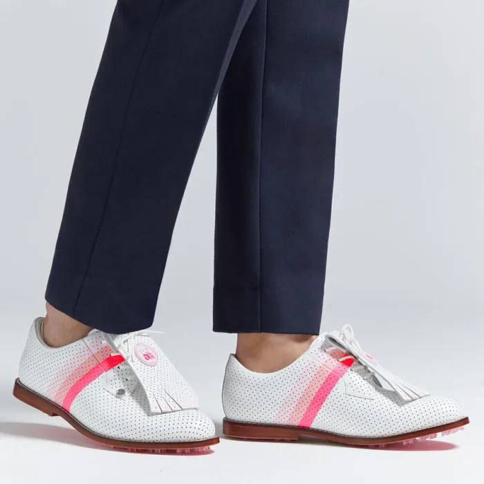 GFORE GALLIVANTER LEATHER LUXE SOLE KILTIE GOLF SHOE Snow Knockout Pink Women Golf Shoes GFORE GALLIVANTER LEATHER LUXE SOLE KILTIE GOLF SHOE Snow Knockout Pink Women Golf Shoes