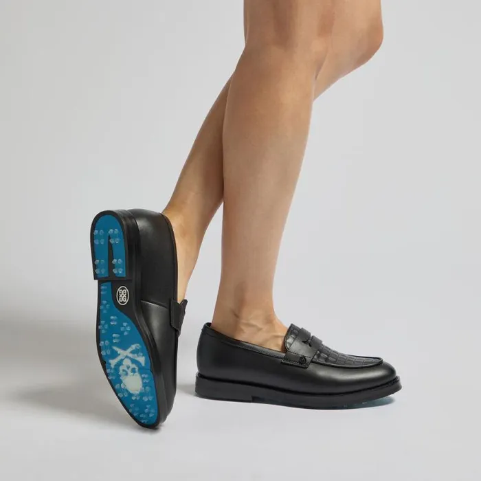 GFORE GALLIVANTER QUILTED LEATHER LUXE SOLE GOLF LOAFER Onyx Women Golf Shoes