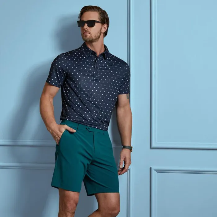 GFORE GEOMETRIC FLORAL TECH JERSEY POLO Twilight Men Polos GFORE GEOMETRIC FLORAL TECH JERSEY POLO Twilight Men Polos