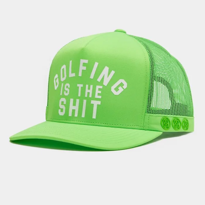 GFORE GOLFING IS THE SHT INTERLOCK KNIT TRUCKER HAT Gecko MenWomen Hats