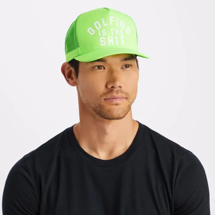 GFORE GOLFING IS THE SHT INTERLOCK KNIT TRUCKER HAT Gecko MenWomen Hats