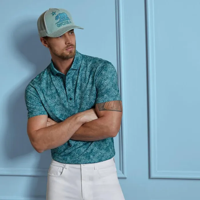GFORE HYDRANGEA TECH JERSEY POLO Harbour Men Polos GFORE HYDRANGEA TECH JERSEY POLO Harbour Men Polos