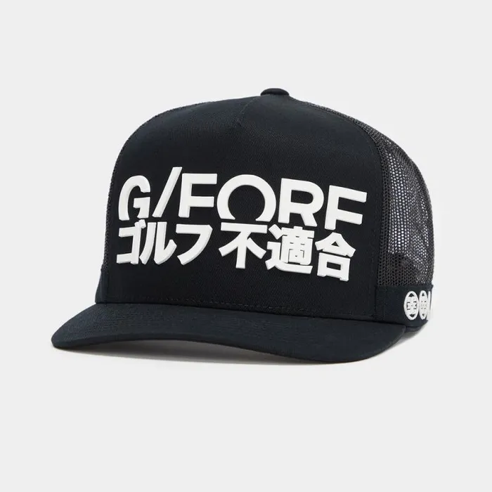 GFORE J4 COTTON TWILL TALL TRUCKER HAT Onyx Men Hats