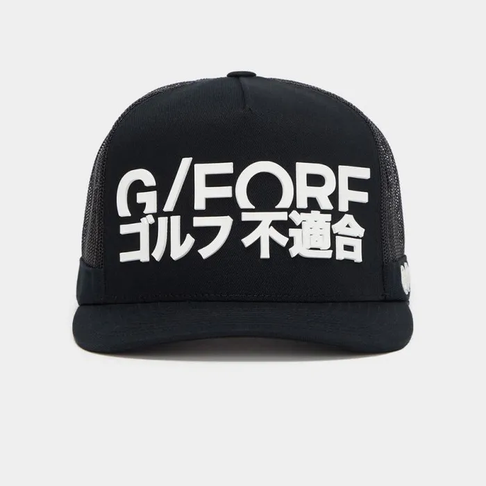 GFORE J4 COTTON TWILL TALL TRUCKER HAT Onyx Men Hats GFORE J4 COTTON TWILL TALL TRUCKER HAT Onyx Men Hats