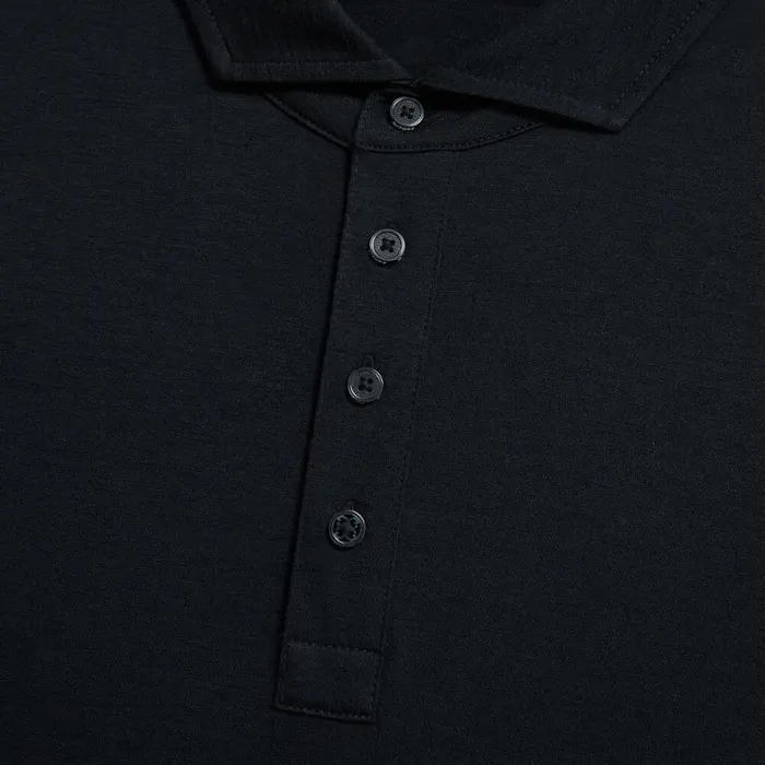 GFORE LIGHTWEIGHT TECHNICAL PERFORMANCE FINE WOOL MODERN SPREAD COLLAR POLO Onyx Men Polos GFORE LIGHTWEIGHT TECHNICAL PERFORMANCE FINE WOOL MODERN SPREAD COLLAR POLO Onyx Men Polos