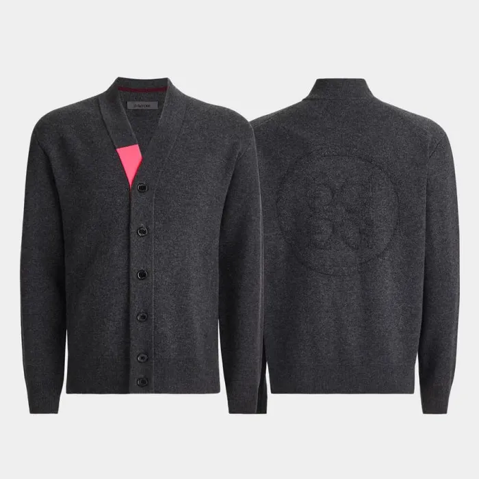 GFORE MERINO WOOL CASHMERE BLEND CARDI G SWEATER Charcoal Heather Grey Men Sweaters GFORE MERINO WOOL CASHMERE BLEND CARDI G SWEATER Charcoal Heather Grey Men Sweaters