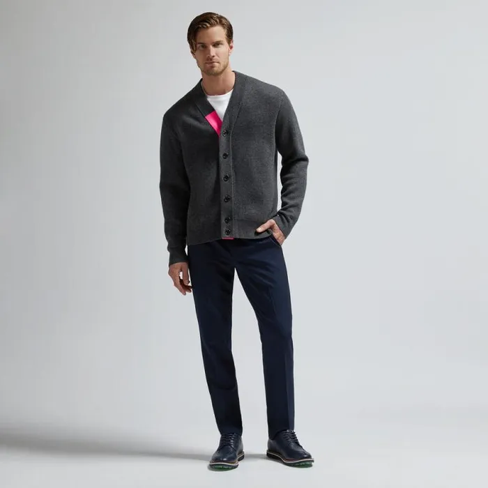 GFORE MERINO WOOL CASHMERE BLEND CARDI G SWEATER Charcoal Heather Grey Men Sweaters GFORE MERINO WOOL CASHMERE BLEND CARDI G SWEATER Charcoal Heather Grey Men Sweaters