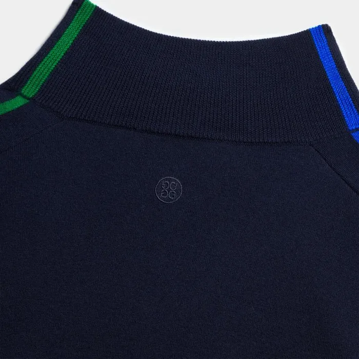GFORE MERINO WOOL CONTRAST STRIPE QUARTER ZIP SWEATER Twilight Women Sweaters GFORE MERINO WOOL CONTRAST STRIPE QUARTER ZIP SWEATER Twilight Women Sweaters