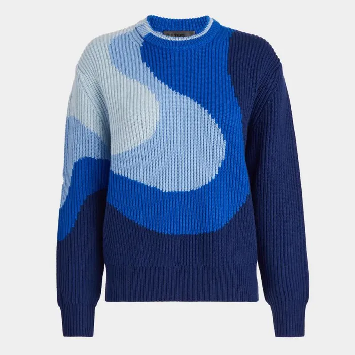 GFORE MERINO WOOL GRADIENT JACQUARD CREWNECK SWEATER Space Women Sweaters