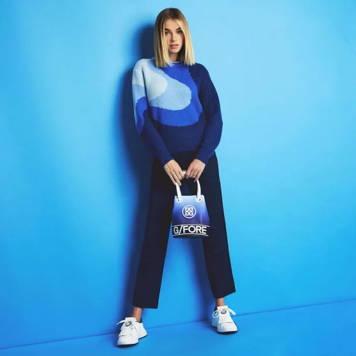 GFORE MERINO WOOL GRADIENT JACQUARD CREWNECK SWEATER Space Women Sweaters GFORE MERINO WOOL GRADIENT JACQUARD CREWNECK SWEATER Space Women Sweaters