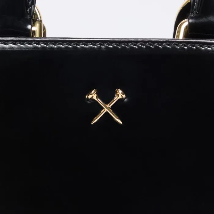 GFORE Metal Tees Box Calf Leather Mini Tote Onyx Women Handbags and Luggage GFORE Metal Tees Box Calf Leather Mini Tote Onyx Women Handbags and Luggage