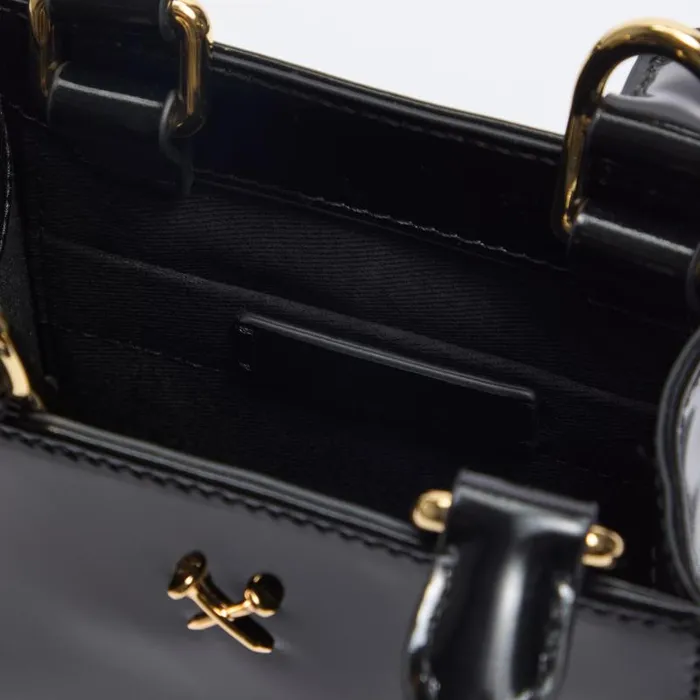 GFORE Metal Tees Box Calf Leather Mini Tote Onyx Women Handbags and Luggage GFORE Metal Tees Box Calf Leather Mini Tote Onyx Women Handbags and Luggage