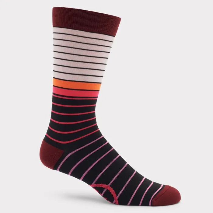 GFORE MIXED STRIPED COMPRESSION CREW SOCK Cabernet Men Socks