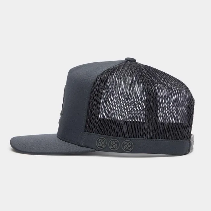 GFORE MONOCHROME SKULL and TEES INTERLOCK KNIT TALL TRUCKER HAT Charcoal Men Hats GFORE MONOCHROME SKULL and TEES INTERLOCK KNIT TALL TRUCKER HAT Charcoal Men Hats