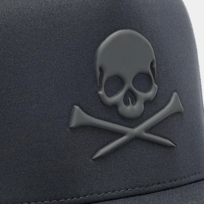 GFORE MONOCHROME SKULL and TEES INTERLOCK KNIT TALL TRUCKER HAT Charcoal Men Hats GFORE MONOCHROME SKULL and TEES INTERLOCK KNIT TALL TRUCKER HAT Charcoal Men Hats