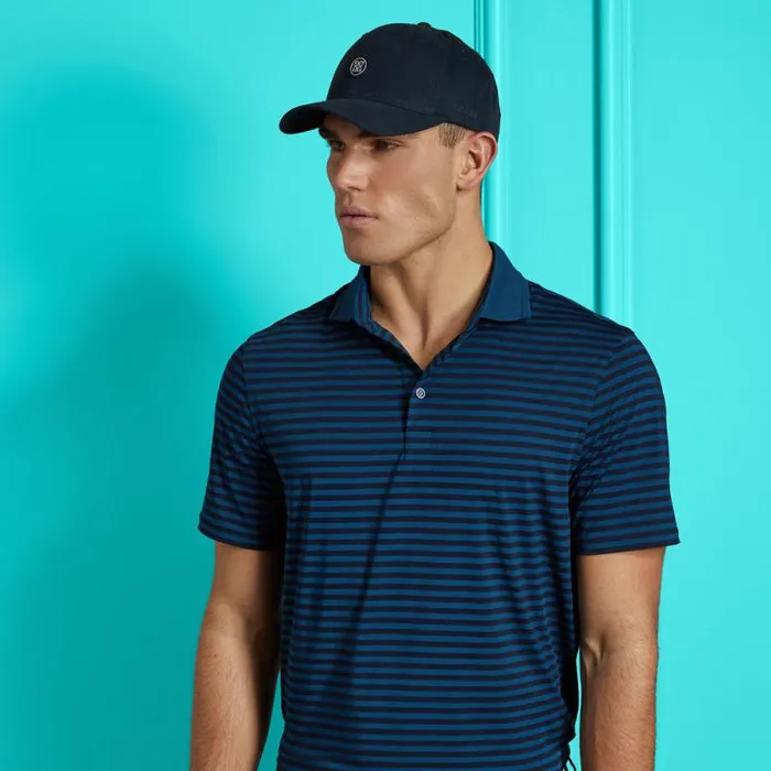 GFORE PERFORATED STRIPE TECH JERSEY POLO Twilight Men Polos GFORE PERFORATED STRIPE TECH JERSEY POLO Twilight Men Polos
