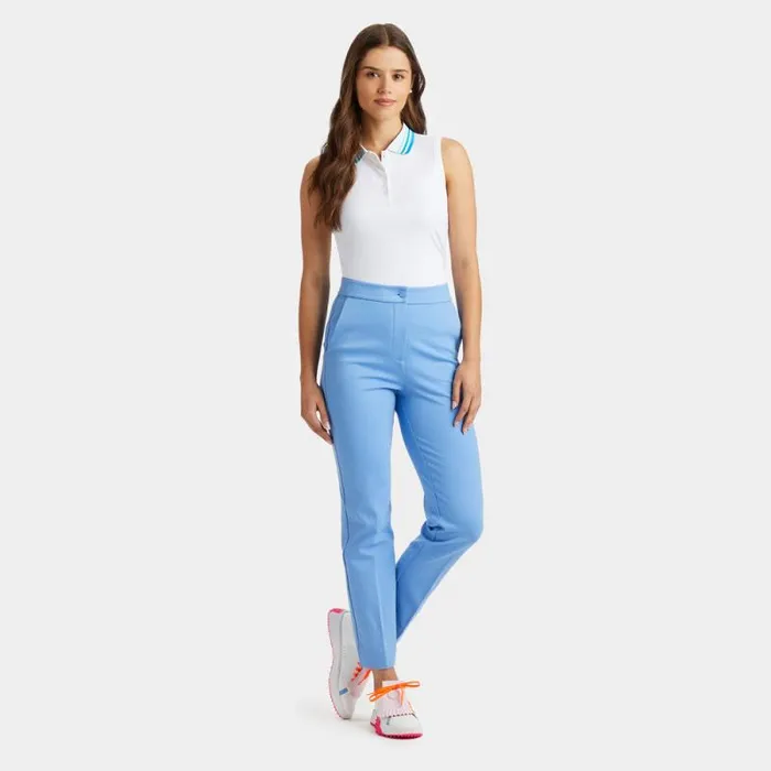 GFORE PLEATED COLLAR SILKY TECH NYLON SLEEVELESS POLO Snow Women Polos and Shirts GFORE PLEATED COLLAR SILKY TECH NYLON SLEEVELESS POLO Snow Women Polos and Shirts