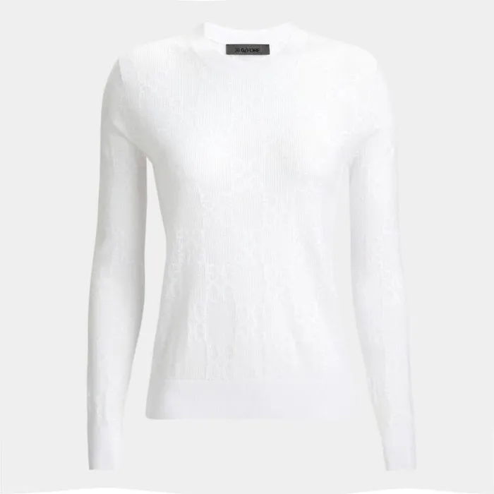 GFORE POINTELLE G CREWNECK SWEATER Snow Women Sweaters