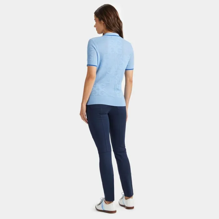 GFORE POINTELLE MERINO WOOL BLEND SHORT SLEEVE SWEATER Baja Women Polos and Shirts GFORE POINTELLE MERINO WOOL BLEND SHORT SLEEVE SWEATER Baja Women Polos and Shirts