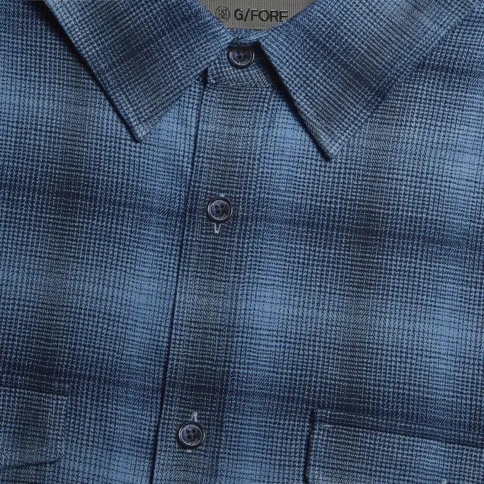 GFORE SHADOW PLAID BRUSHED DRESS SHIRT Racer Men Dress Shirts GFORE SHADOW PLAID BRUSHED DRESS SHIRT Racer Men Dress Shirts