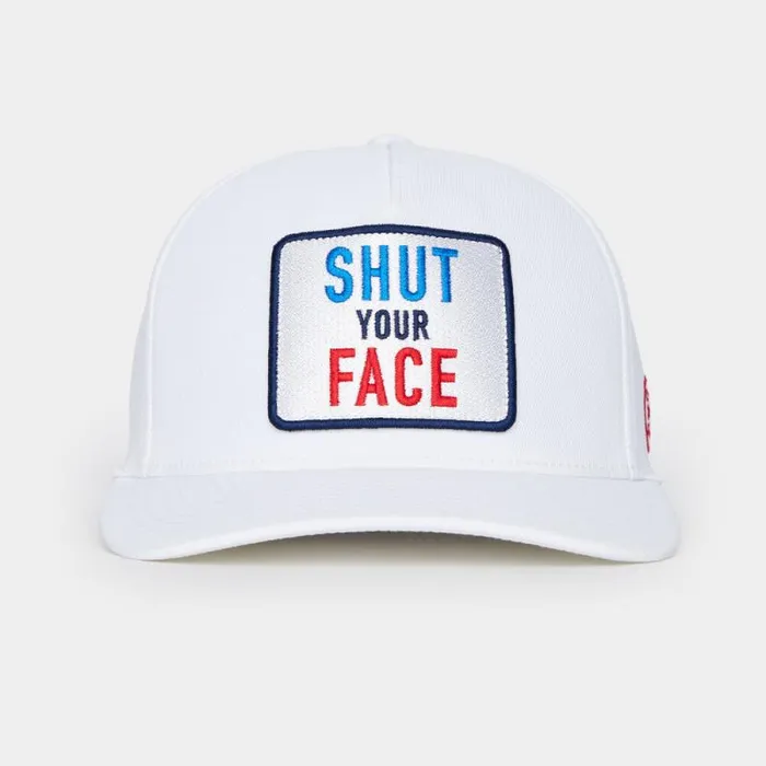GFORE SHUT YOUR FACE STRETCH TWILL SNAPBACK HAT Snow MenWomen Hats GFORE SHUT YOUR FACE STRETCH TWILL SNAPBACK HAT Snow MenWomen Hats