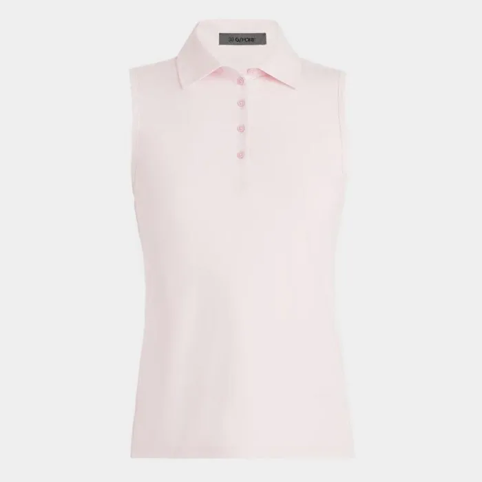 GFORE SILKY TECH NYLON SLEEVELESS POLO Blush Women Polos and Shirts