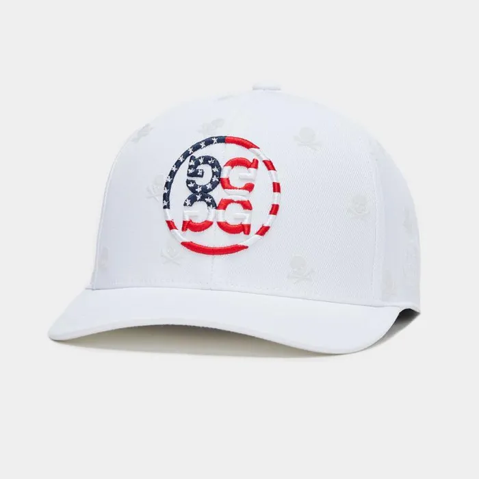 GFORE SKULLS and STRIPES STRETCH TWILL SNAPBACK HAT Snow Men Hats