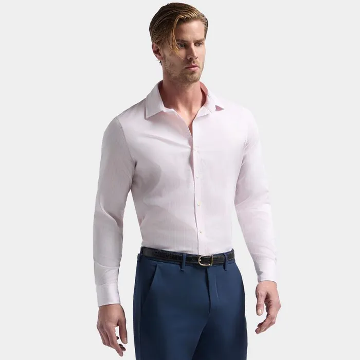 GFORE SPREAD COLLAR STRIPED STRECH DRESS SHIRT Blush Men Dress Shirts GFORE SPREAD COLLAR STRIPED STRECH DRESS SHIRT Blush Men Dress Shirts