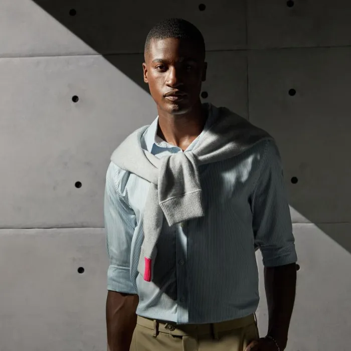 GFORE SPREAD COLLAR STRIPED STRECH DRESS SHIRT Blush Men Dress Shirts GFORE SPREAD COLLAR STRIPED STRECH DRESS SHIRT Blush Men Dress Shirts