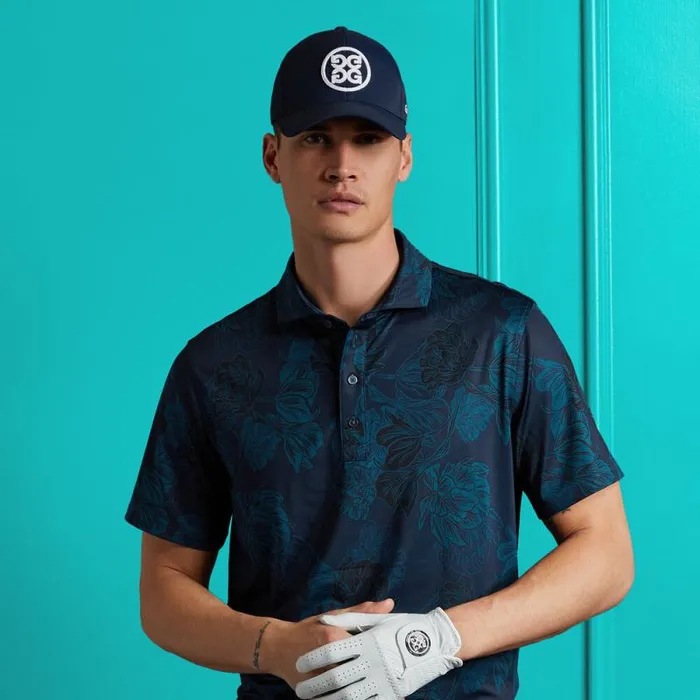 GFORE STAMPED FLORAL TECH JERSEY POLO Twilight Men Polos GFORE STAMPED FLORAL TECH JERSEY POLO Twilight Men Polos
