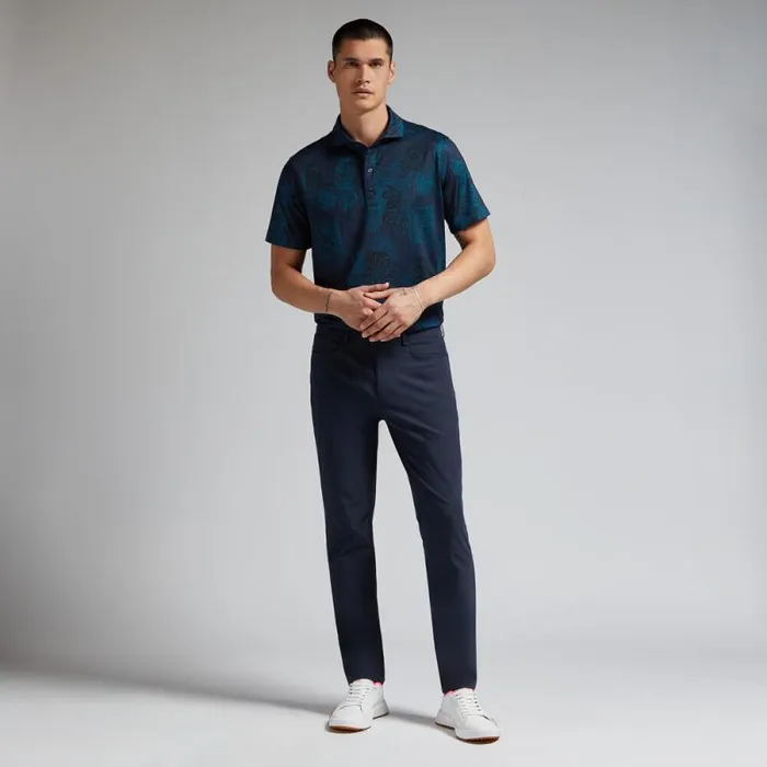 GFORE STAMPED FLORAL TECH JERSEY POLO Twilight Men Polos GFORE STAMPED FLORAL TECH JERSEY POLO Twilight Men Polos