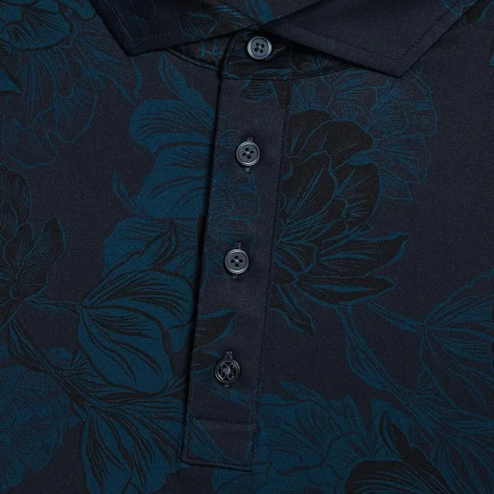 GFORE STAMPED FLORAL TECH JERSEY POLO Twilight Men Polos GFORE STAMPED FLORAL TECH JERSEY POLO Twilight Men Polos