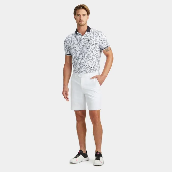 GFORE STAR DUST TECH JERSEY MODERN SPREAD COLLAR BANDED SLEEVE POLO Snow Men Polos GFORE STAR DUST TECH JERSEY MODERN SPREAD COLLAR BANDED SLEEVE POLO Snow Men Polos